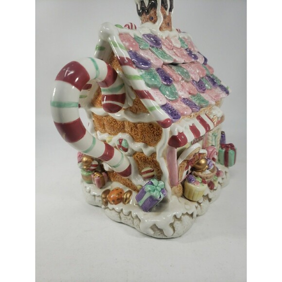 Fitz & Floyd Candy Lane Express Candy Shop Teapot Santa Claus Fudge Ceramic - Picture 8 of 16